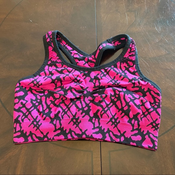 Lot of 2 Champion Sports Bra Teal & Magenta Patterned Small / Medium - Picture 6 of 6
